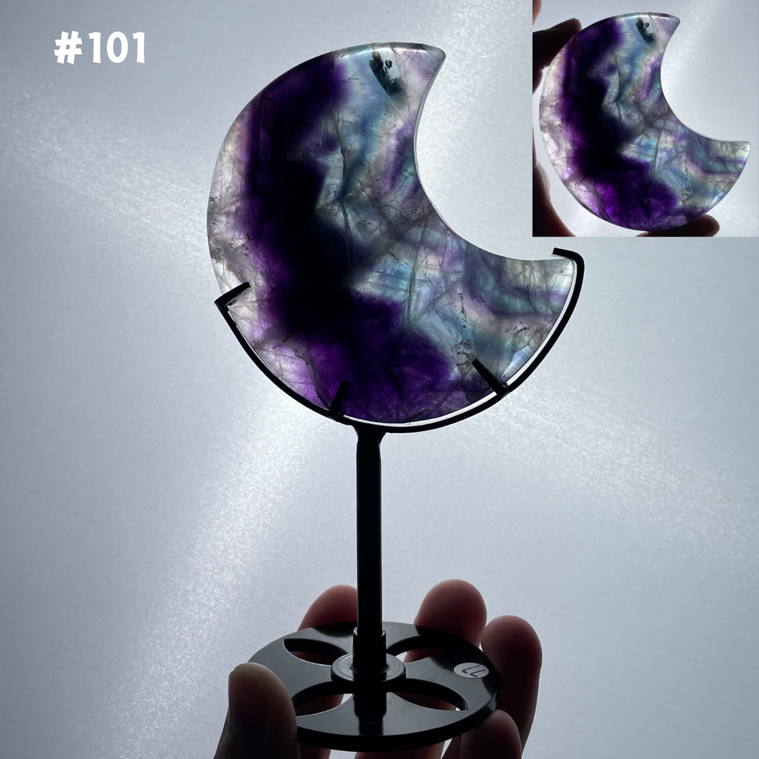 Unique,Rainbow Fluorite Moon