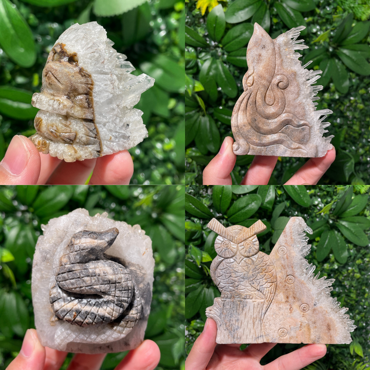 Crystal Quartz cluster carving