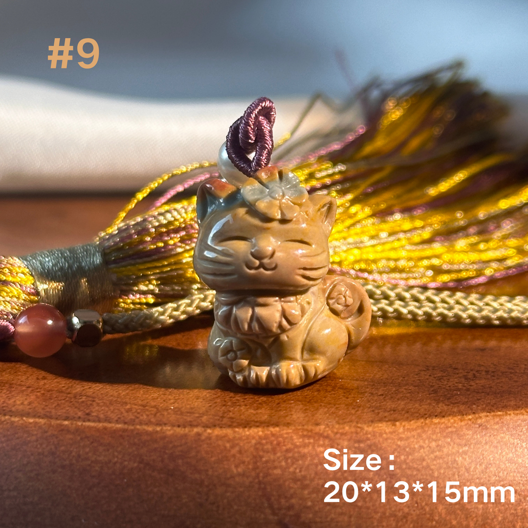 Natural Alashan Agate Cat Pendant