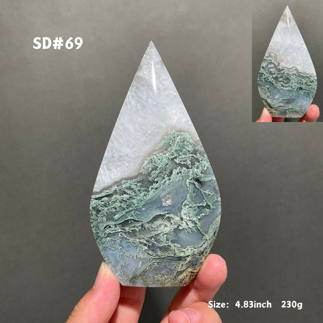 Unique,Moss Agate Teardrop
