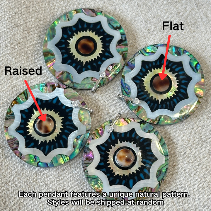 Natural Shell Round Resin Pendant