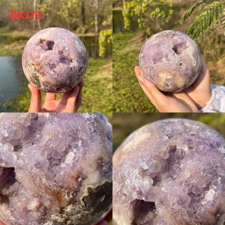 Pink Amethyst Geode Sphere