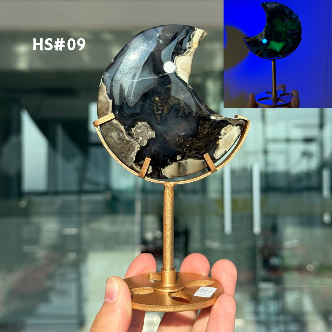 Unique,Volcanic Agate Moon