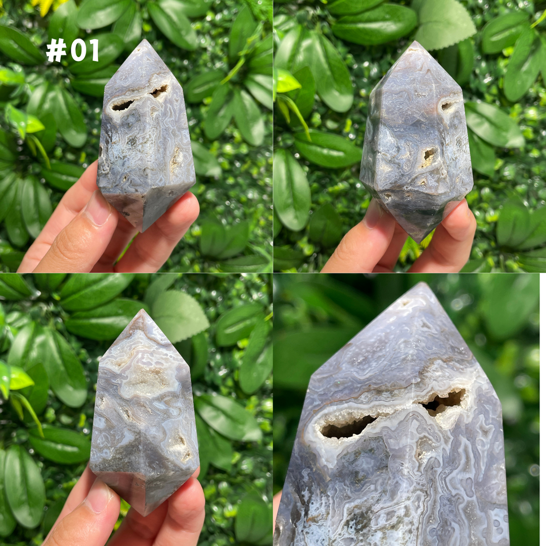 Moss Agate Double Point