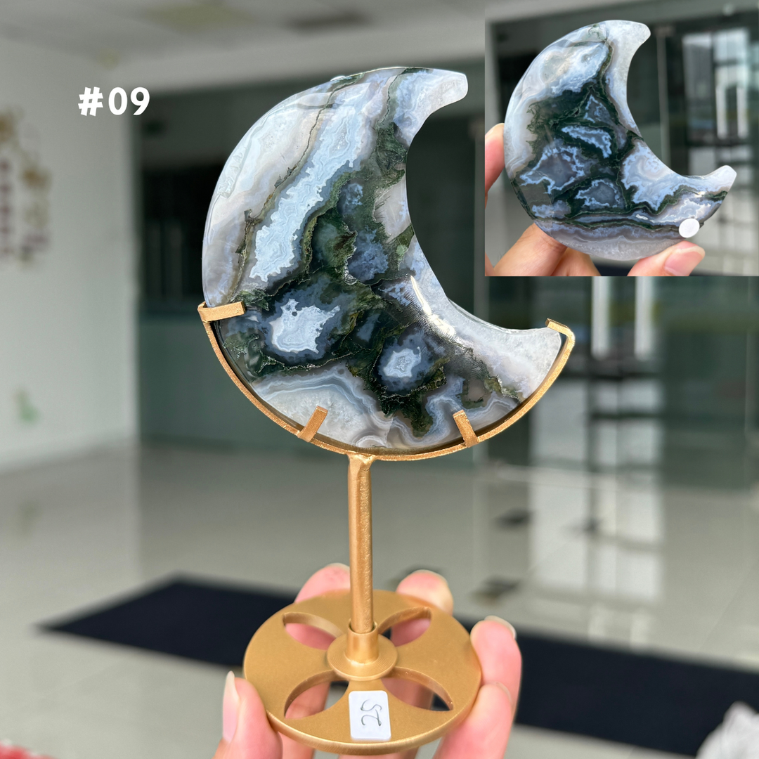 Unique,Moss Agate Moon