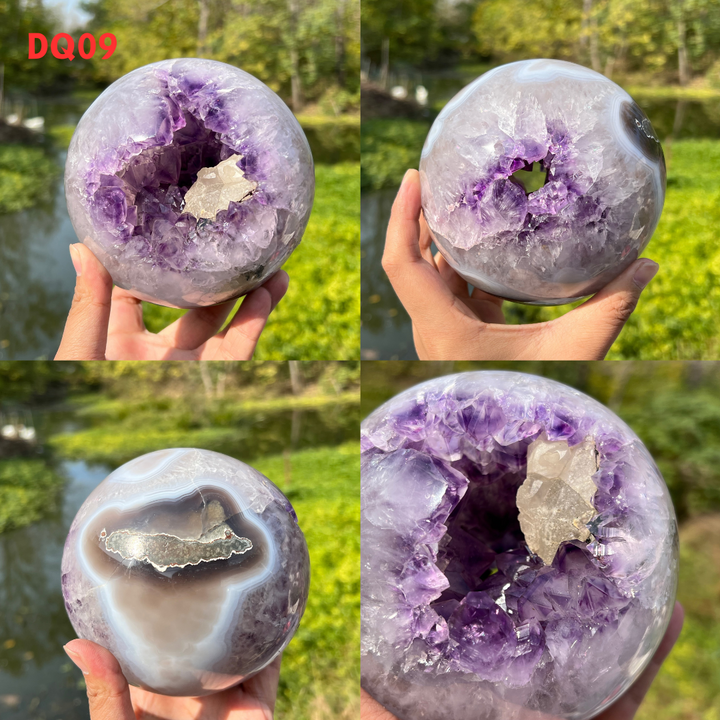 Amethyst Geode Sphere And Agate Geode Sphere