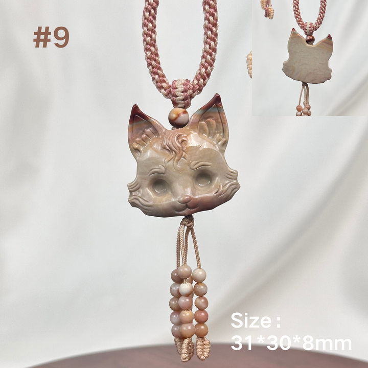 Natural Alashan Agate Fox Pendant