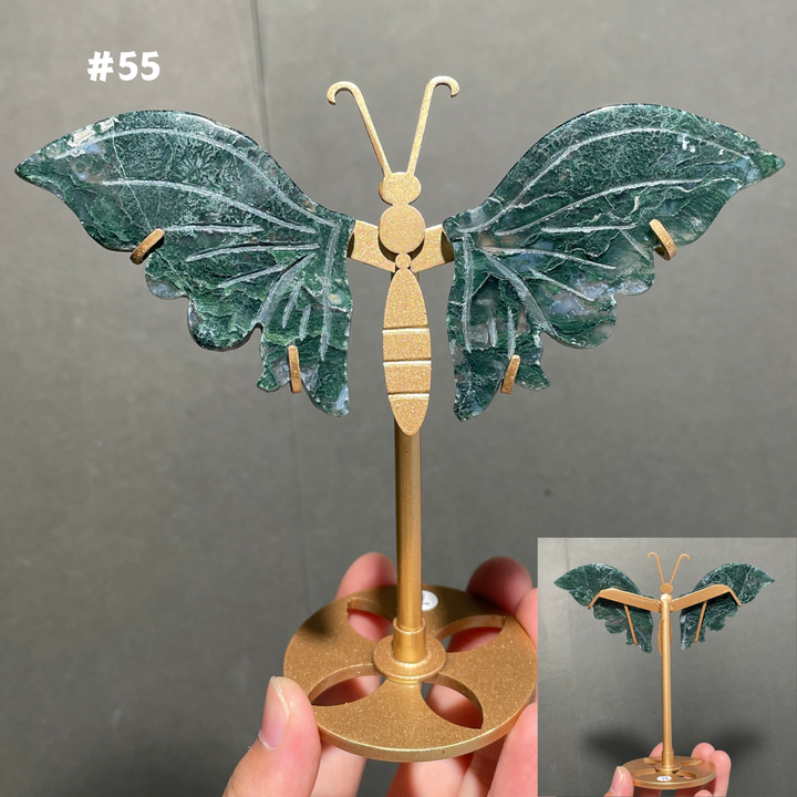 Unique,Moss Agate Butterfly