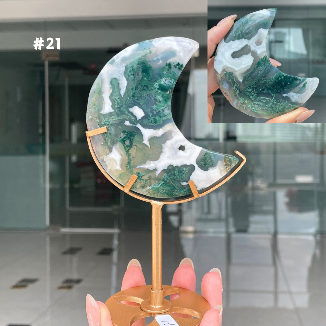 Unique,Moss Agate Moon