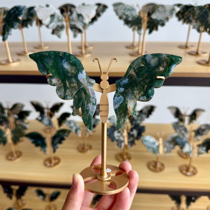 Unique,Moss Agate Butterfly