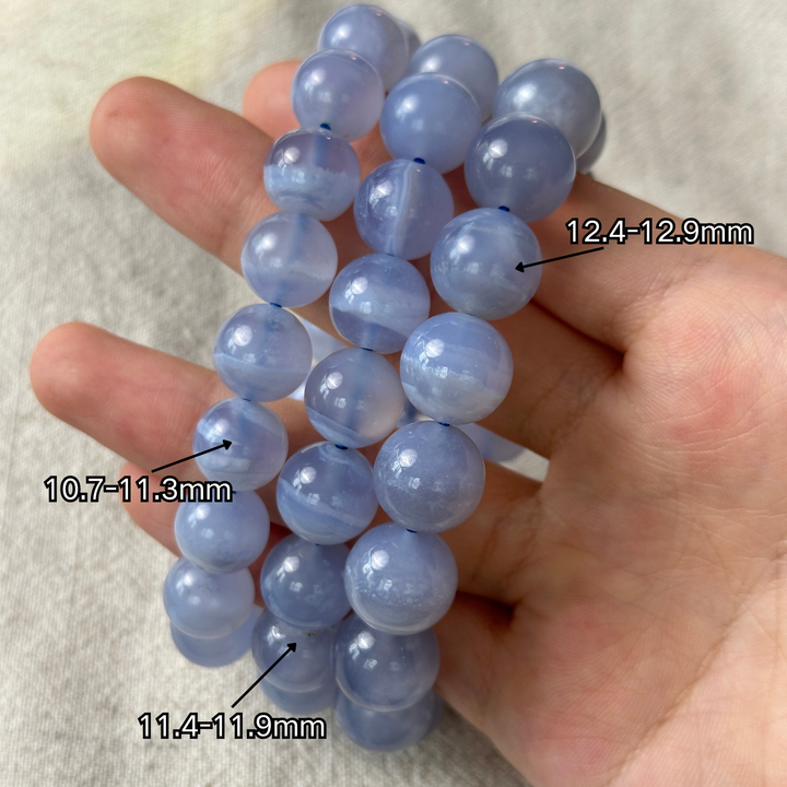 Blue Lace Agate Bracelet 10.7-12.9mm