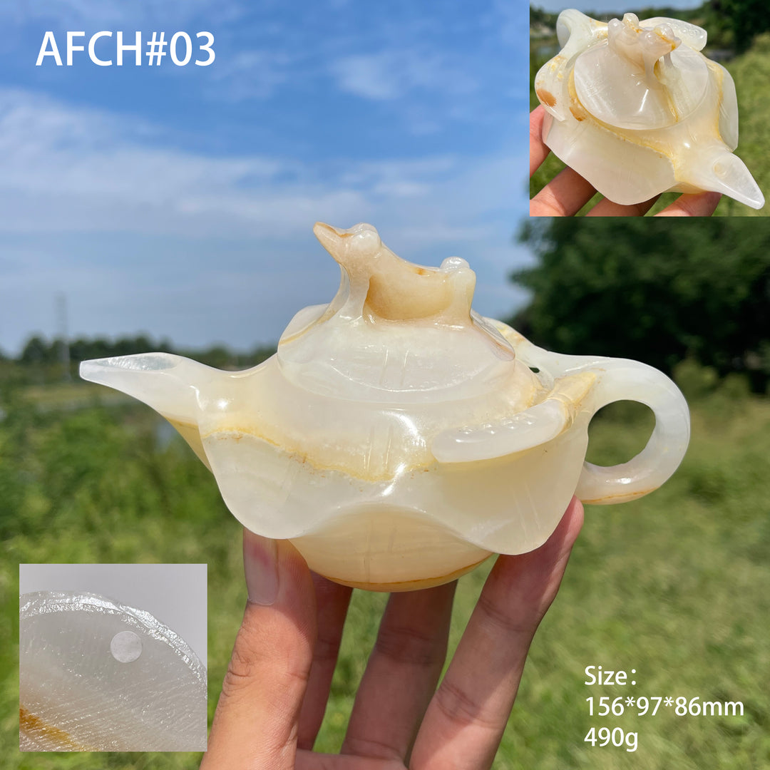 Unique,A Slightly Imperfect Natural Elegant Afghanistan Jade Teapot Carving