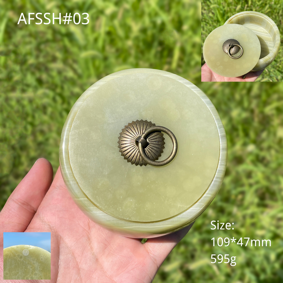 Unique,A Slightly Imperfect Natural Crystal Afghanistan Jade Trinket Box