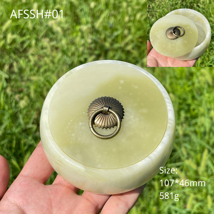 Unique,A Slightly Imperfect Natural Crystal Afghanistan Jade Trinket Box