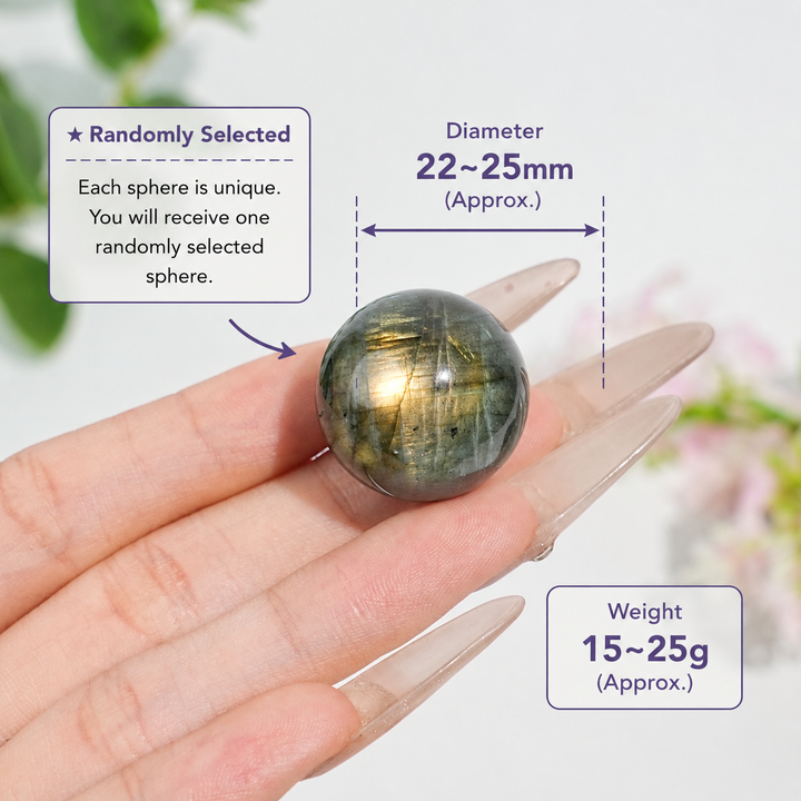22MM+ Natural Mini Labradorite Sphere