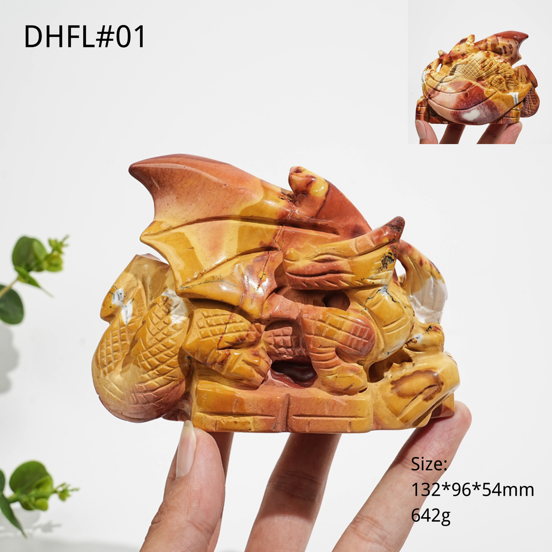 Unique,A Slightly Imperfect Natural Crystal Mookaite Flying Dragon Carving