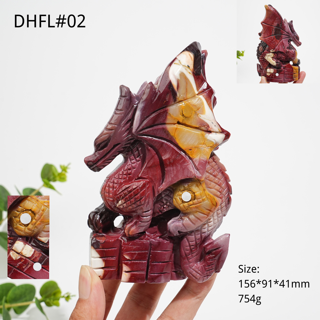 Unique,A Slightly Imperfect Natural Crystal Mookaite Flying Dragon Carving