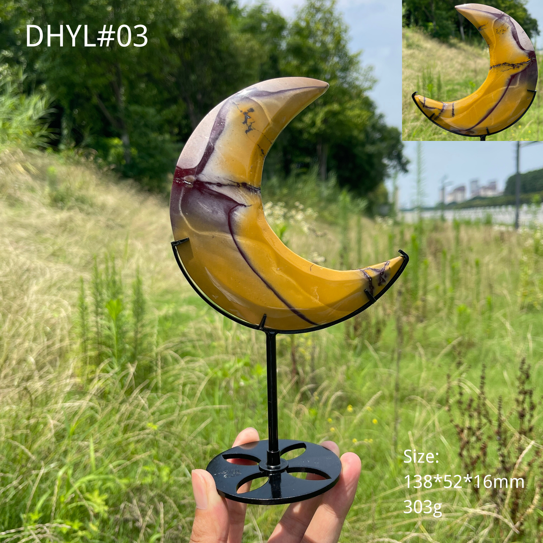 Unique,Natural Crystal Mookaite Moon With Stand