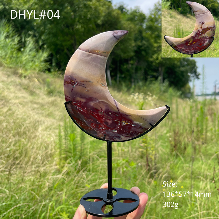 Unique,Natural Crystal Mookaite Moon With Stand