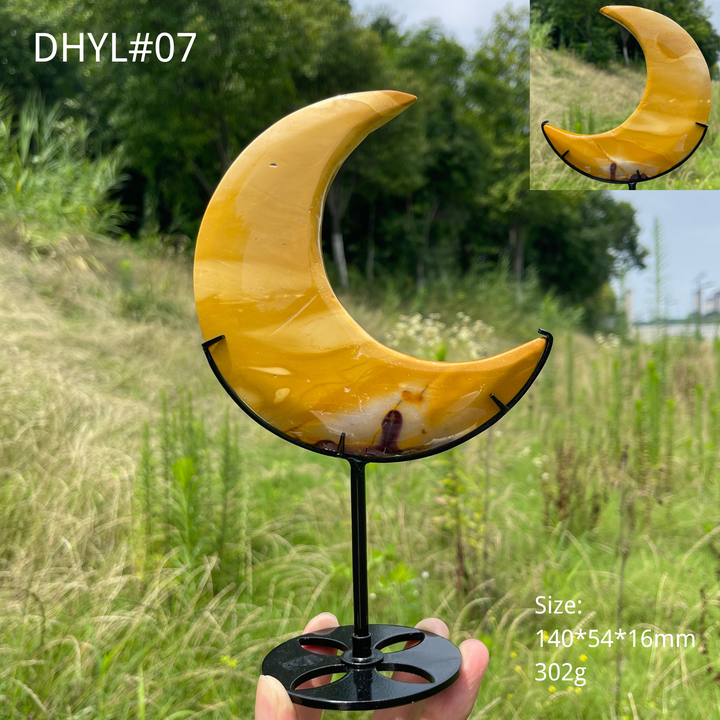 Unique,Natural Crystal Mookaite Moon With Stand