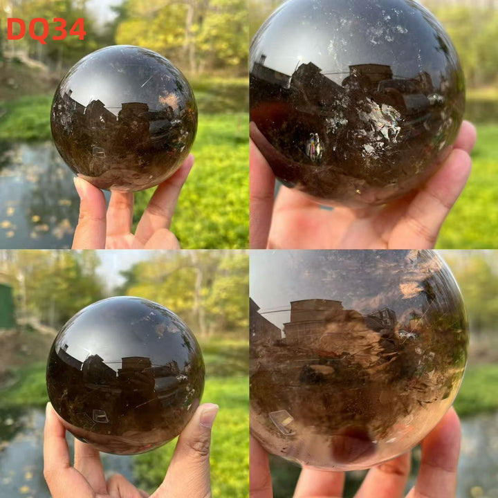 Rutilated Smoky Quartz Sphere