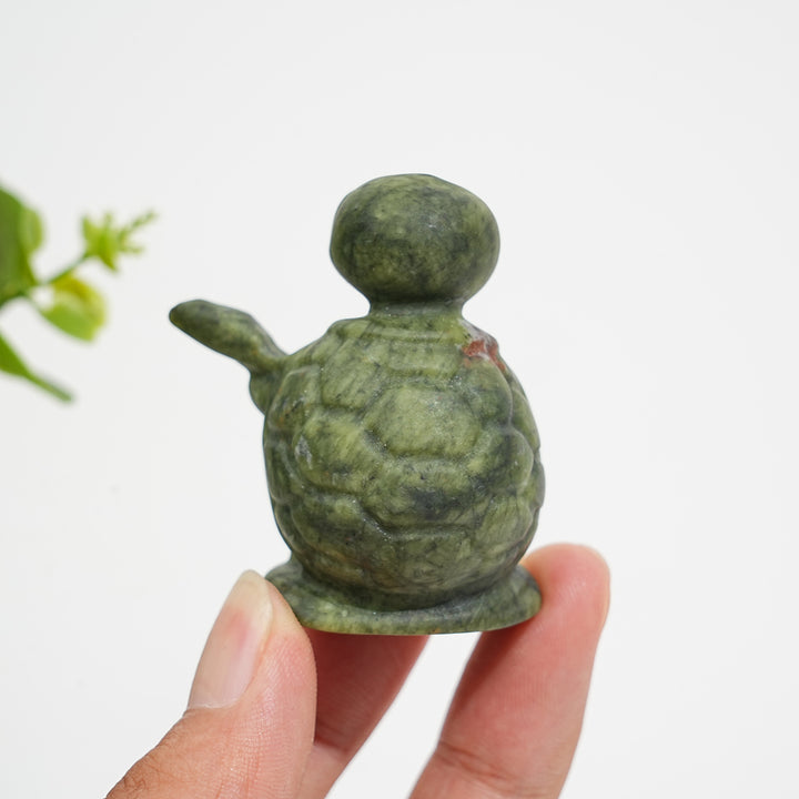 Natural Crystal Carving Serpentine Guitar Playing Turtle