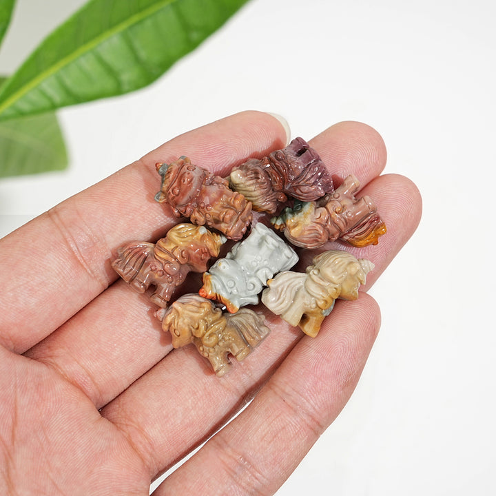 Natural Crystal Carving Alashan Agate Standing Unicorn