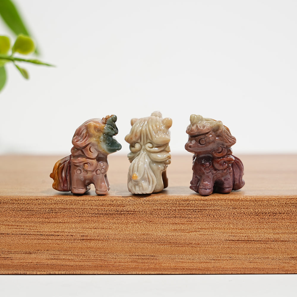 Natural Crystal Carving Alashan Agate Standing Unicorn
