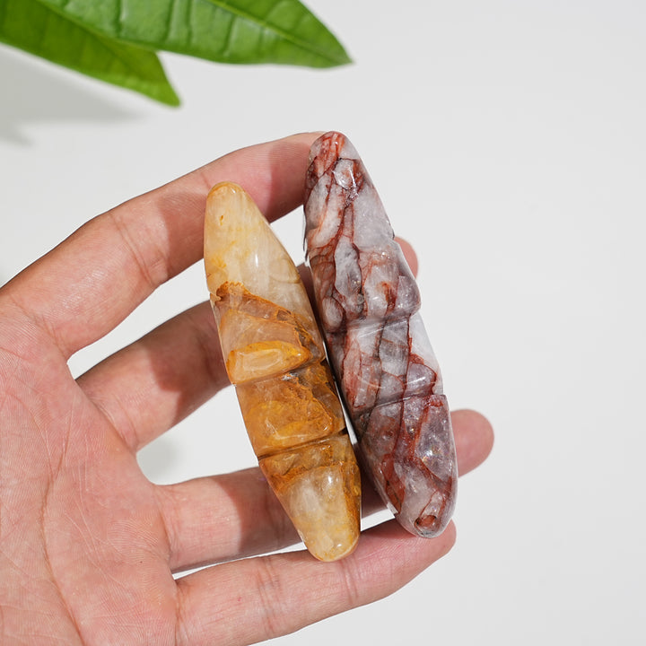 Natural Crystal Moon Face Carving