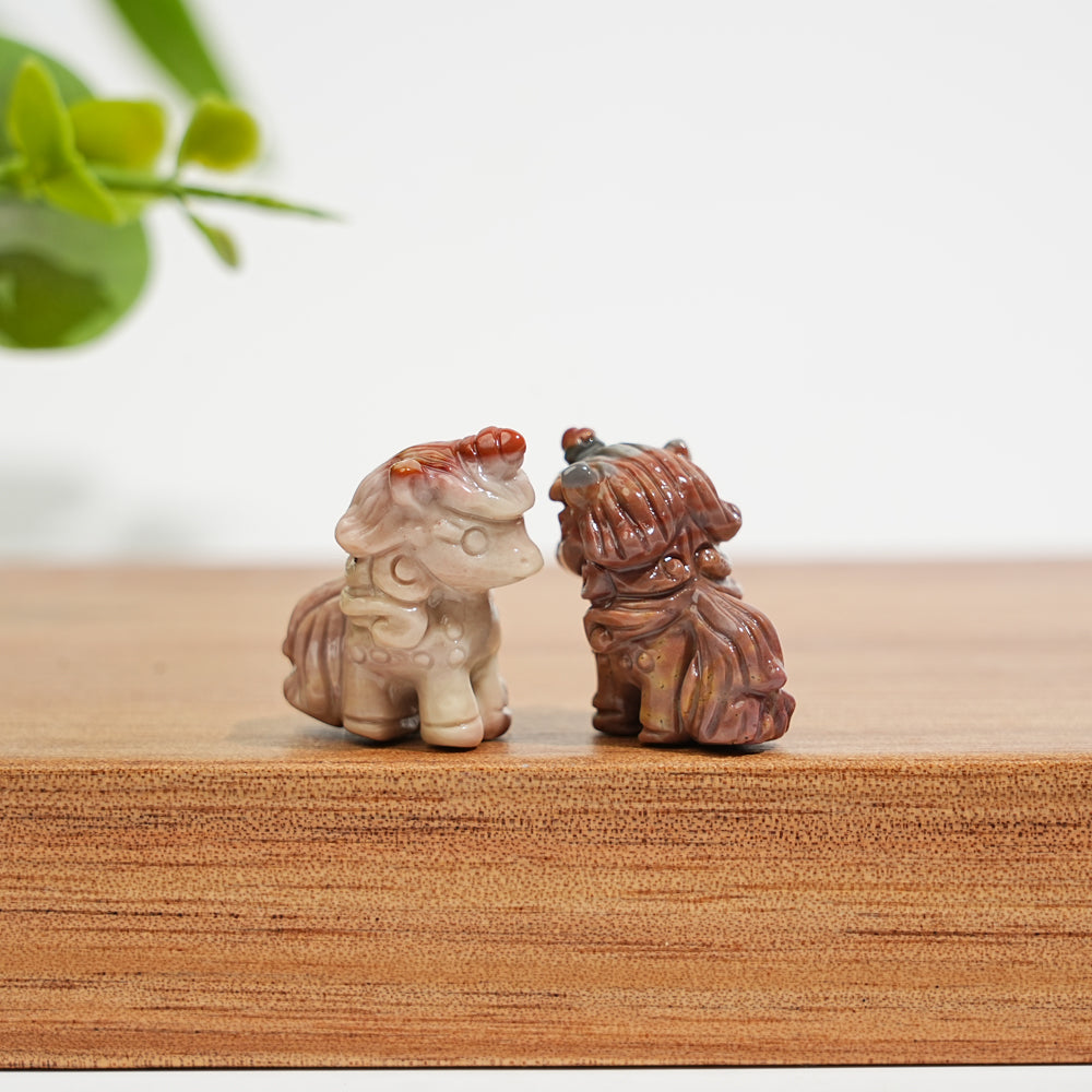 Natural Crystal Carving Alashan Agate Standing Unicorn