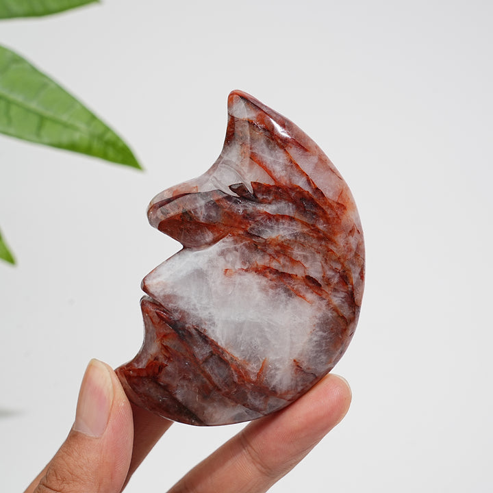 Natural Crystal Moon Face Carving