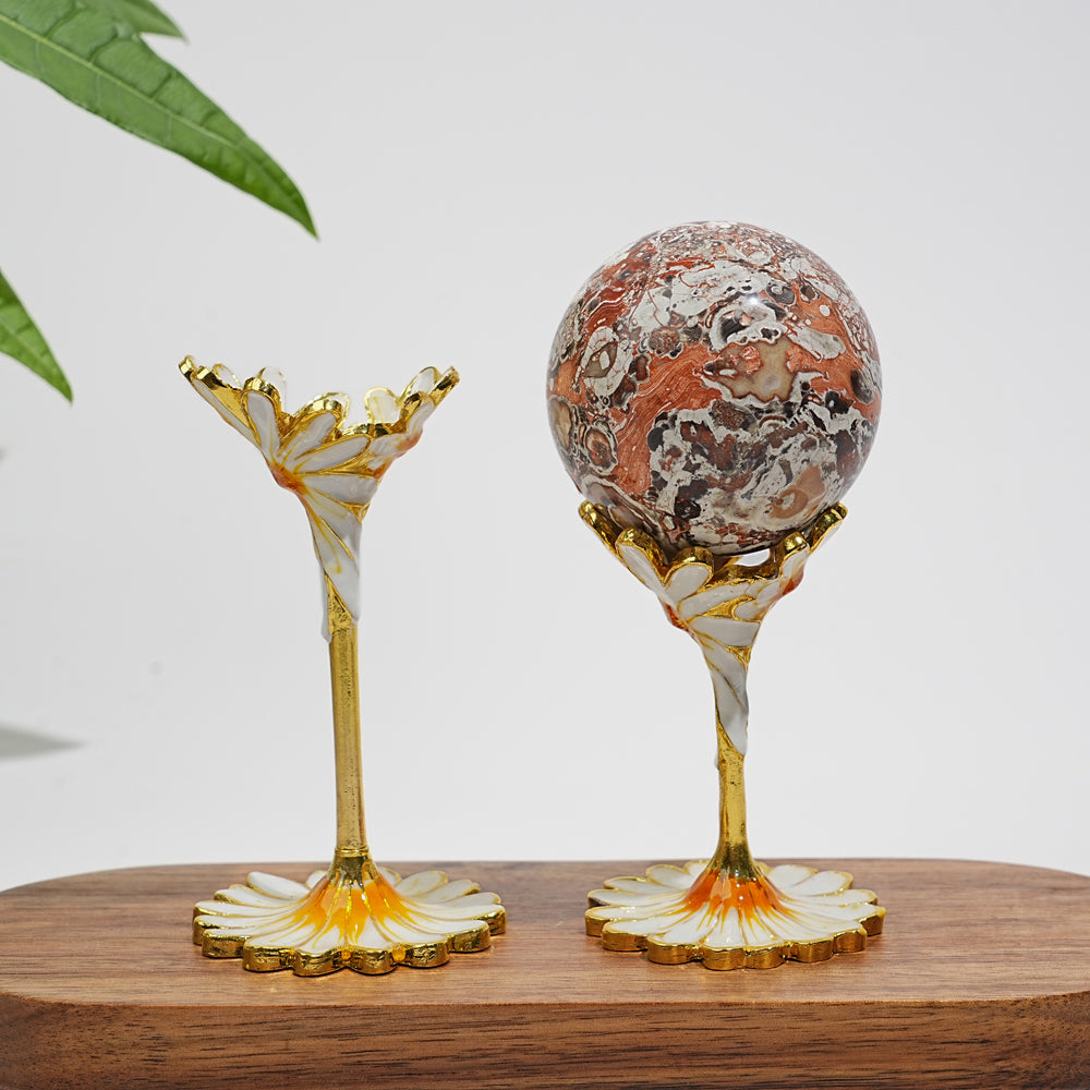 A Slightly Imperfect Elegant Daisy Crystal Sphere Stand