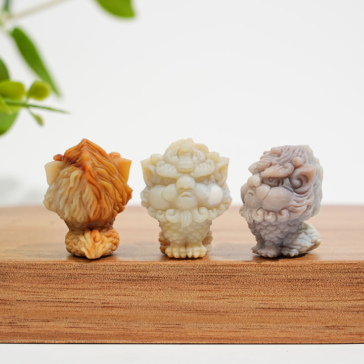 Natural Crystal Carving Alashan Agate Seated Qilin