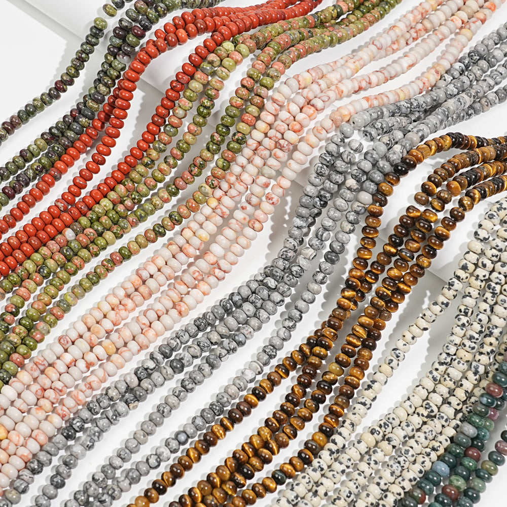 Natural Crystal Abacus Bead Strand