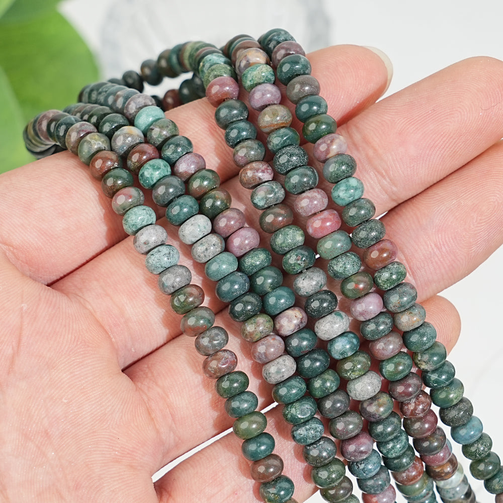 Natural Crystal Abacus Bead Strand