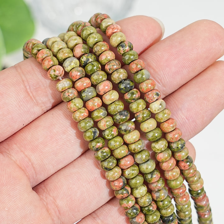 Natural Crystal Abacus Bead Strand