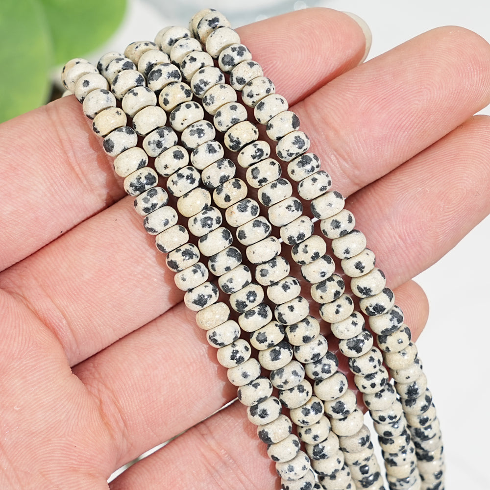 Natural Crystal Abacus Bead Strand