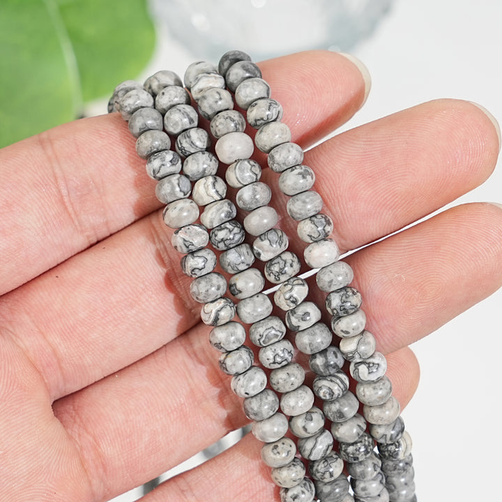 Natural Crystal Abacus Bead Strand