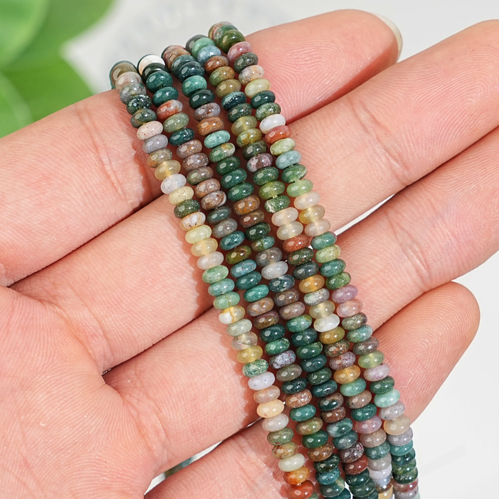 Natural Crystal Abacus Bead Strand