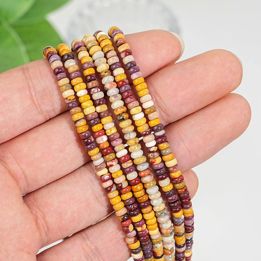 Natural Crystal Abacus Bead Strand