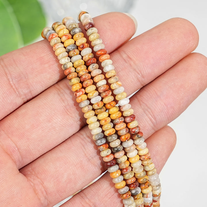 Natural Crystal Abacus Bead Strand
