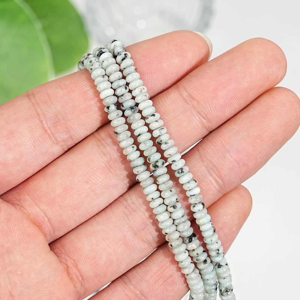 Natural Crystal Abacus Bead Strand