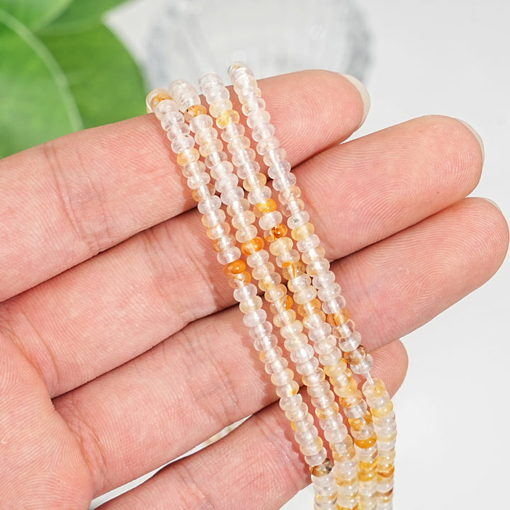 Natural Crystal Abacus Bead Strand