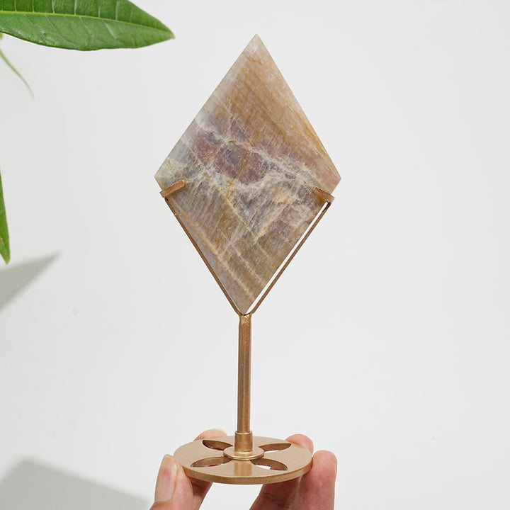 Unique,Natural Crystal Moonstone Diamond Slice