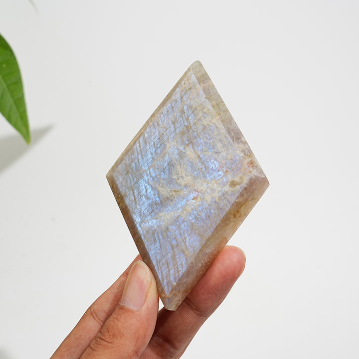 Unique,Natural Crystal Moonstone Diamond Slice