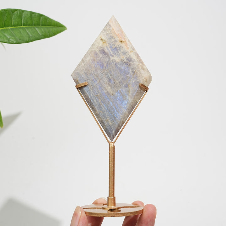 Unique,Natural Crystal Moonstone Diamond Slice