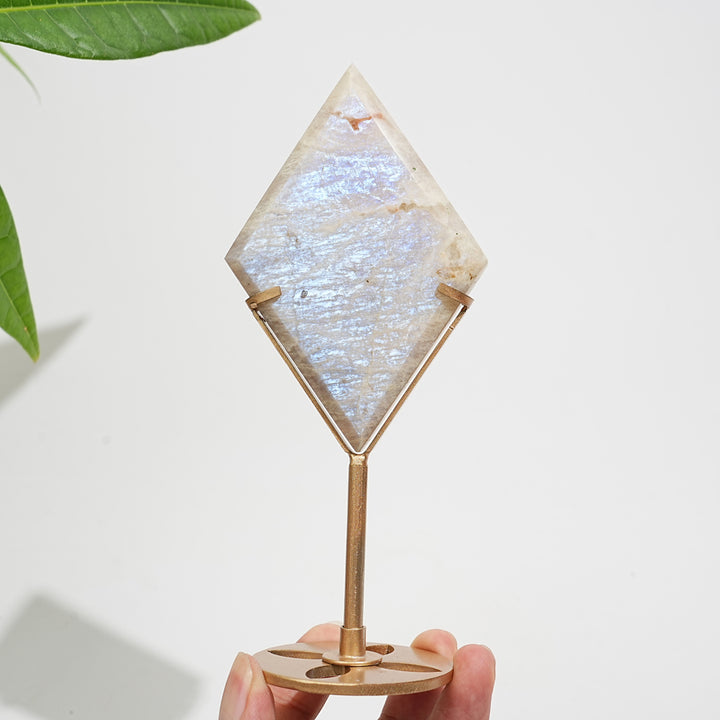 Unique,Natural Crystal Moonstone Diamond Slice