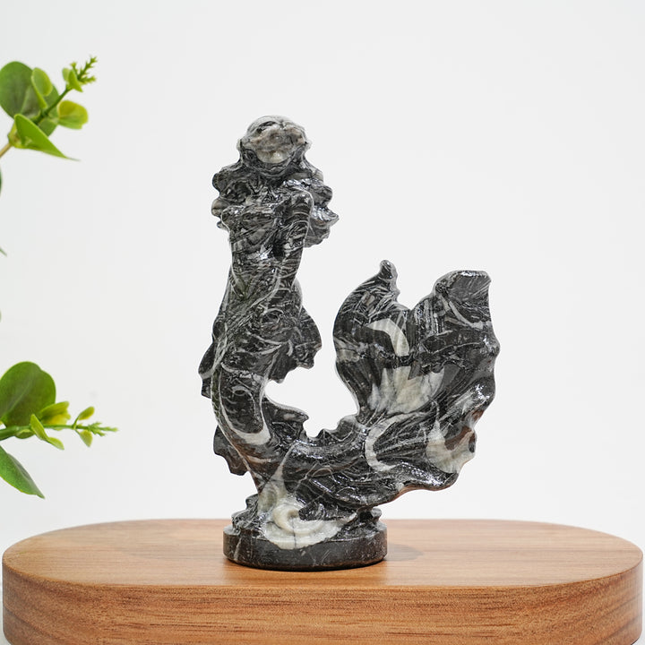 A Slightly Imperfect Natural Beautiful Mermaid Crystal Carving