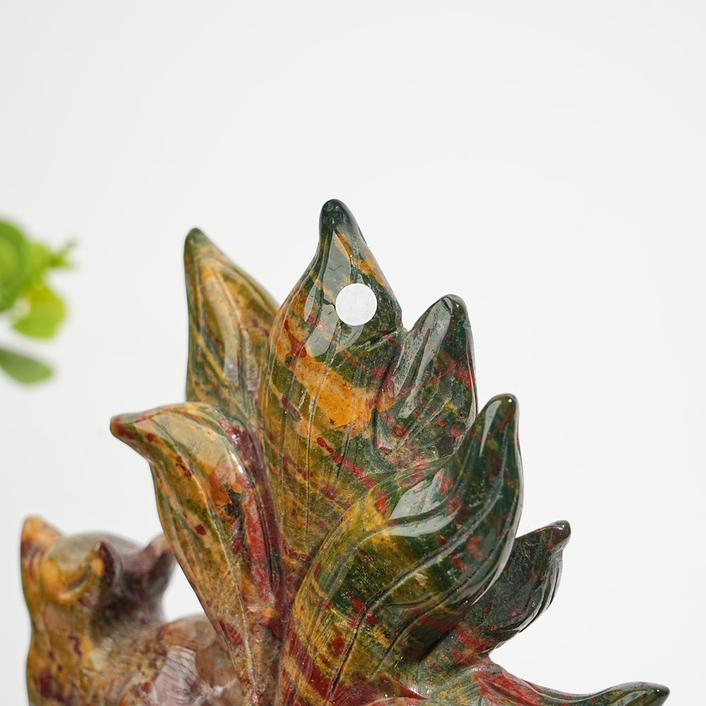 Unique,A Slightly Imperfect Natural Crystal Ocean Jasper Stretching Nine‑Tailed Fox