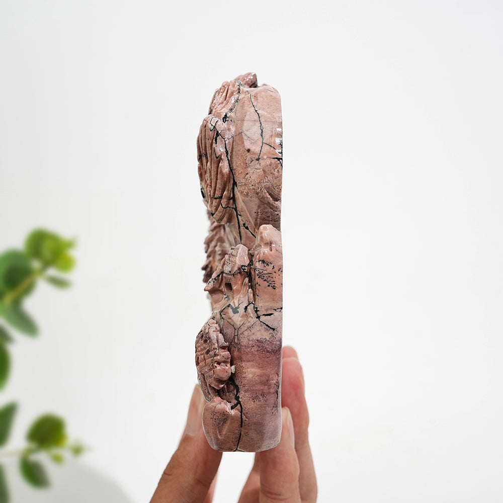Unique,A Slightly Imperfect Natural Crystal Carving Picture Jasper Landscape